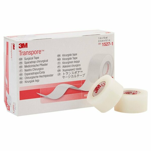 3M Transpore Tape, 1 in. x 10 Yards, 12PK 1527-1